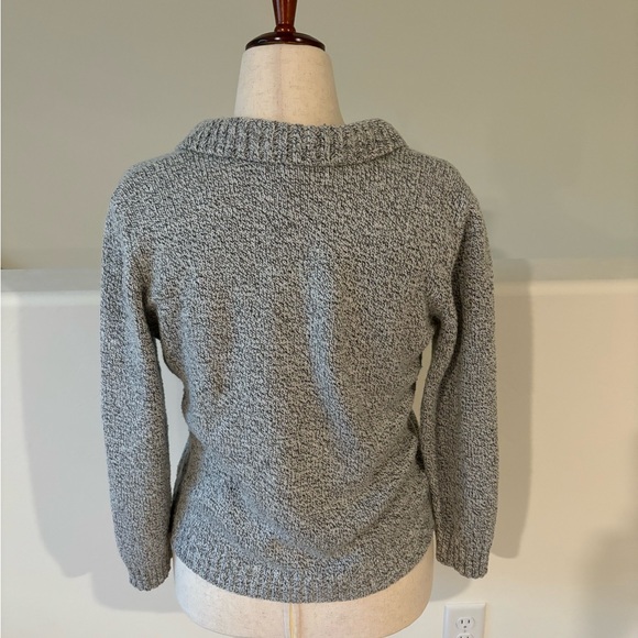 Marled Button Up Collared Sweater - Picture 3 of 3